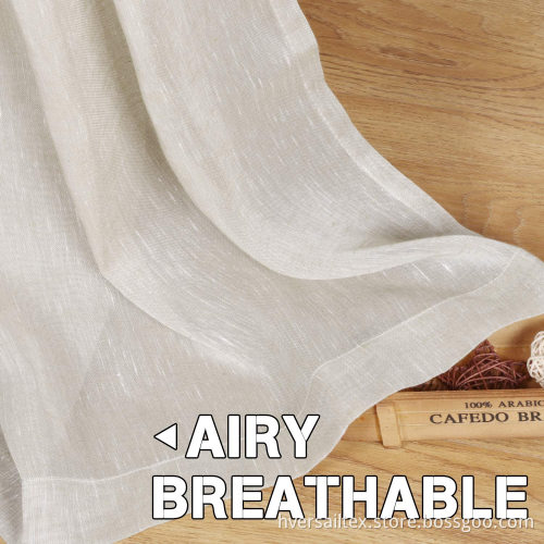 Light Filtering Weave Natural Sheer Curtains